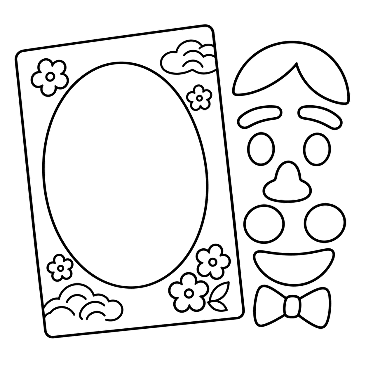 福笑いのぬりえ用線画