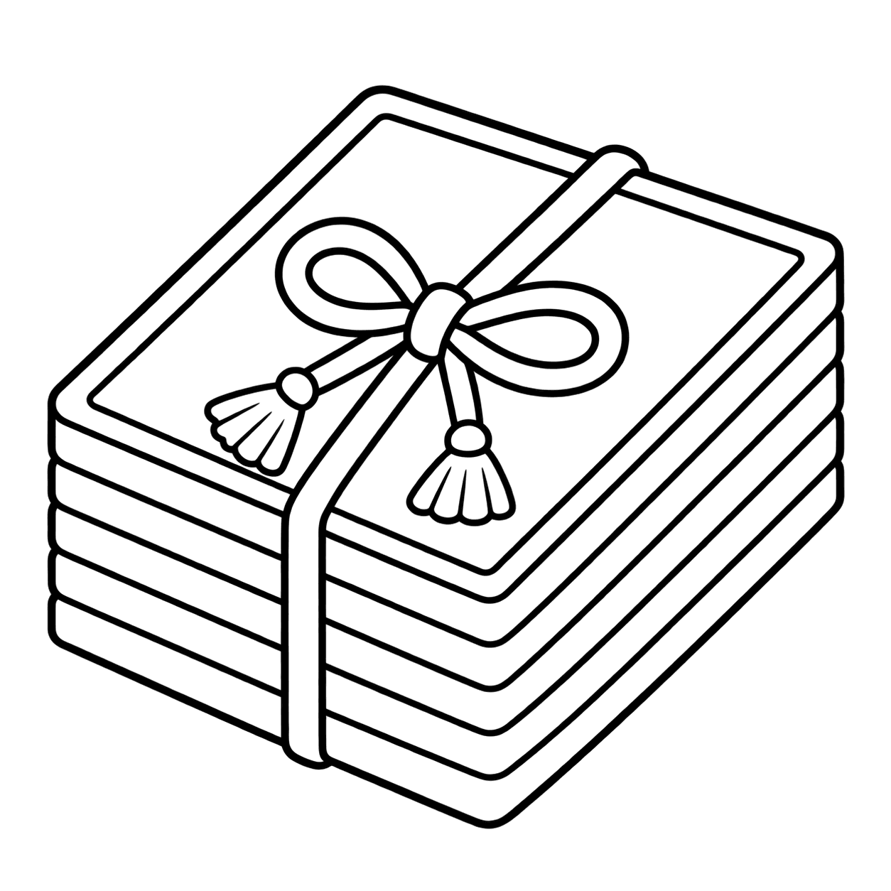 かるたの束のぬり絵用線画