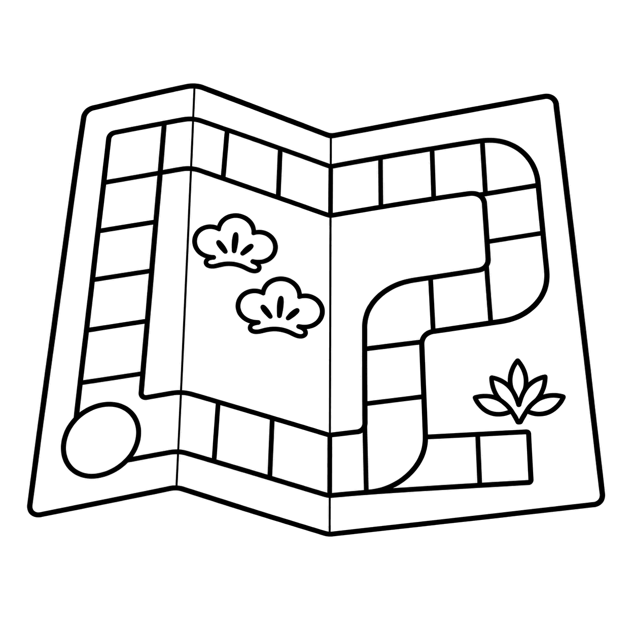 すごろく盤のぬりえ用線画