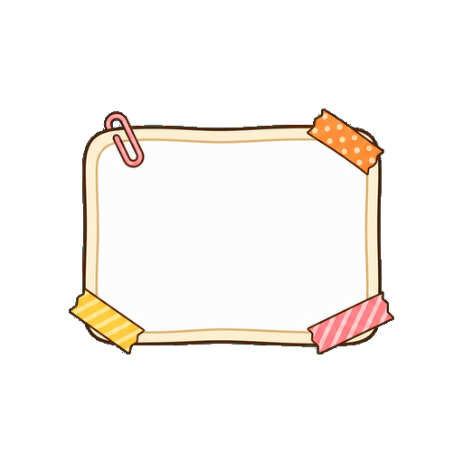 文字がないテープとクリップの囲み枠