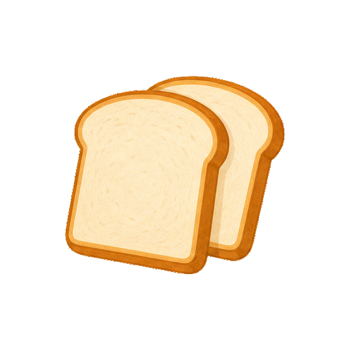 文字やロゴがない食パンスライスアイコン