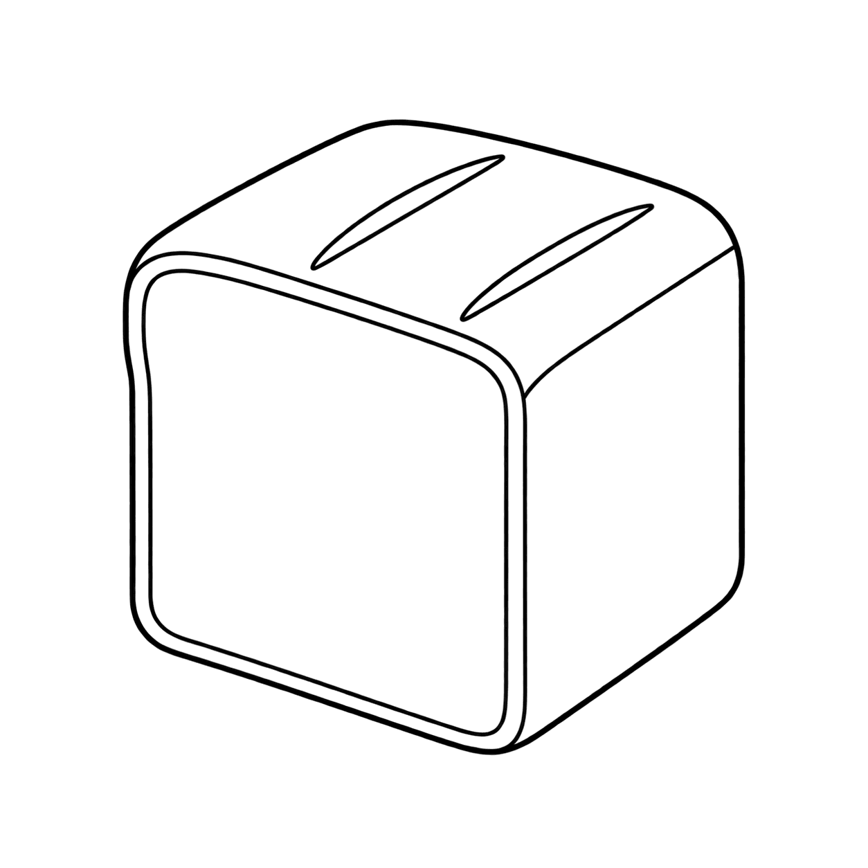 食パン一斤のぬりえ用線画（パン屋さんアイコン24個・ぬりえ22種類セット）