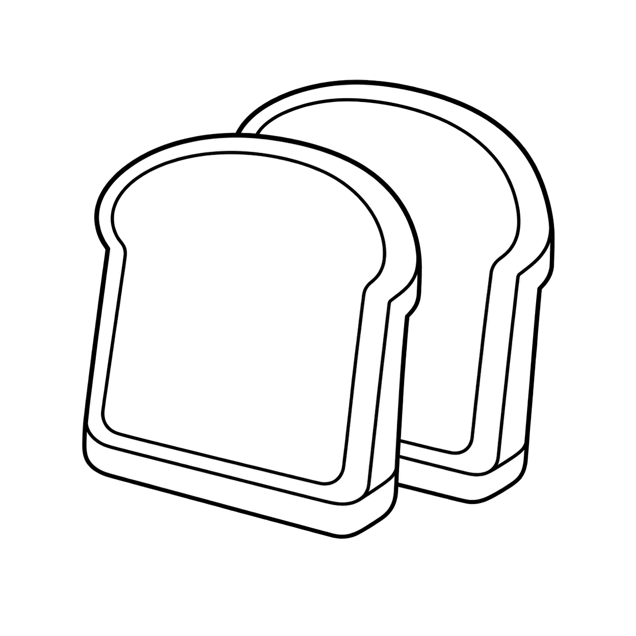 食パンのスライスのぬりえ用線画