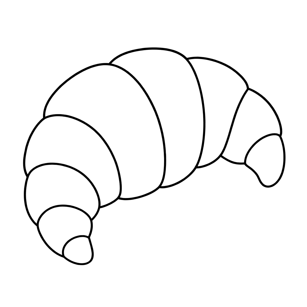 クロワッサンのぬりえ用線画
