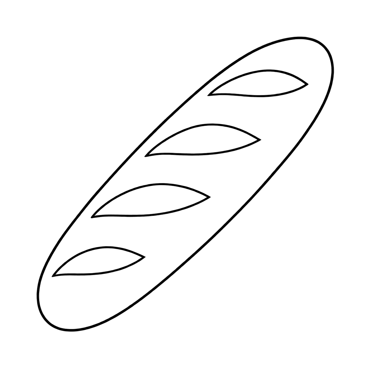 バゲットのぬりえ用線画