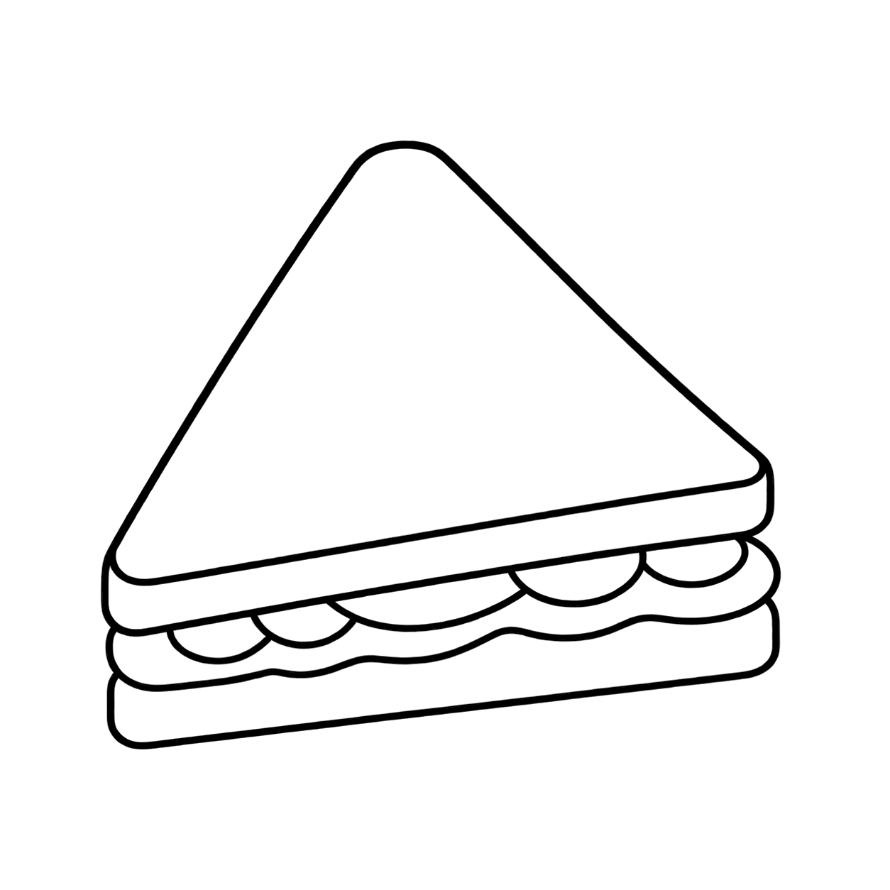 サンドイッチのぬりえ用線画