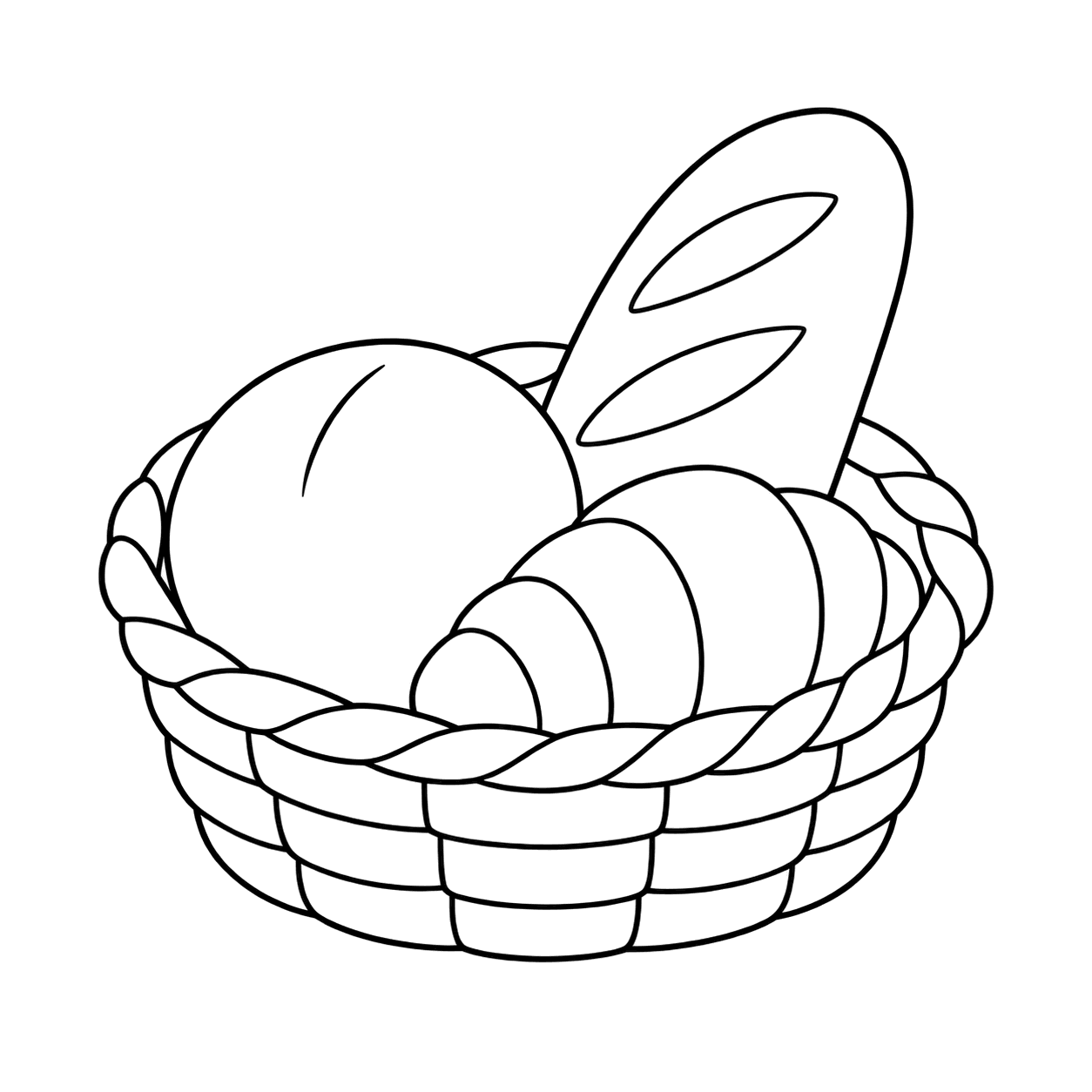 パンかごのぬりえ用線画