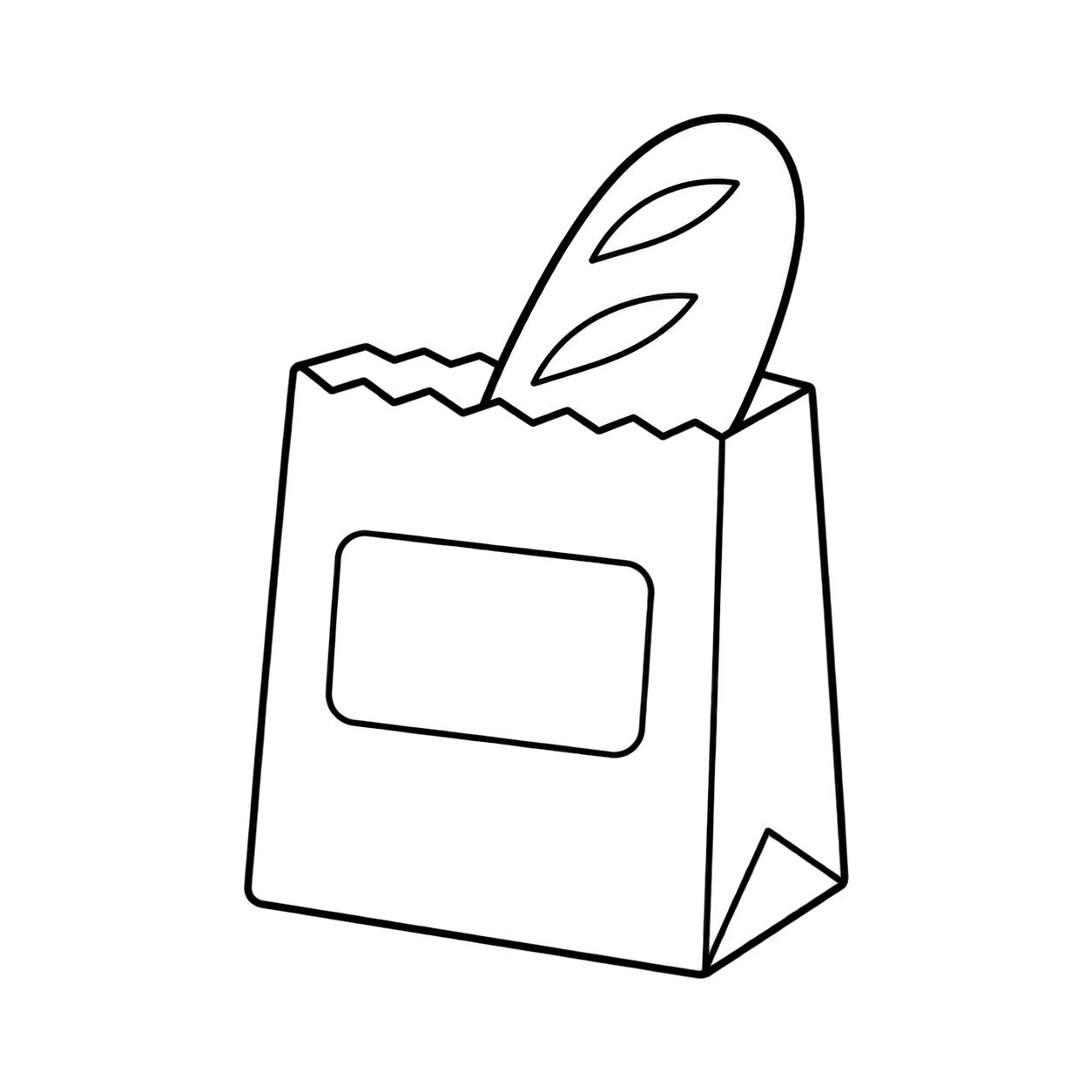 パン袋のぬりえ用線画