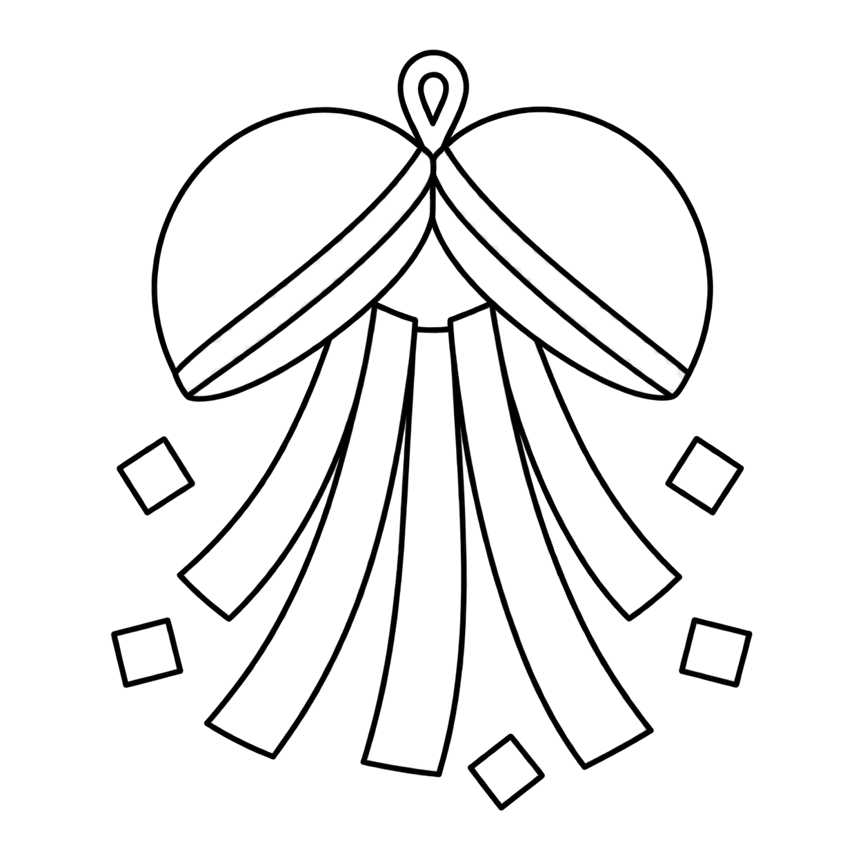 くす玉のぬりえ用線画