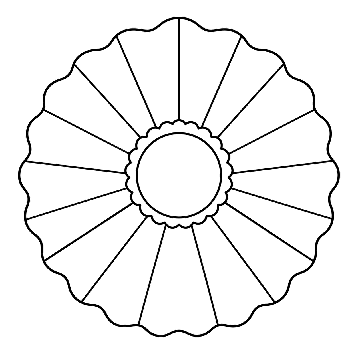 ペーパーファン飾りのぬりえ用線画