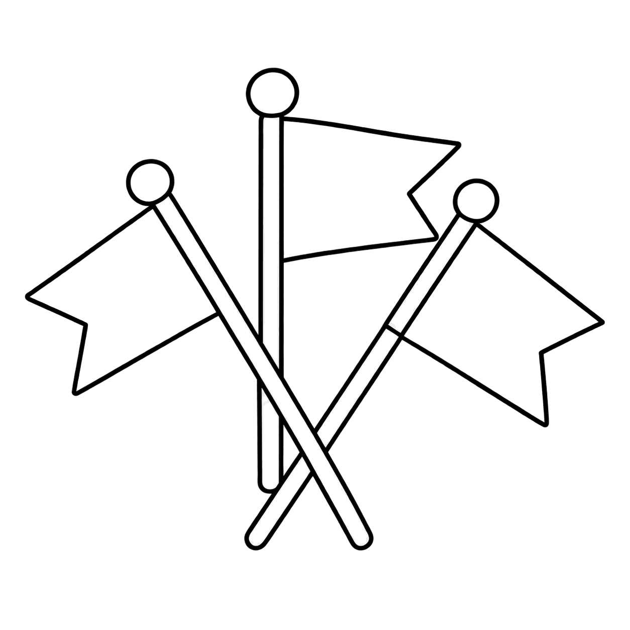ミニフラッグピックのぬりえ用線画