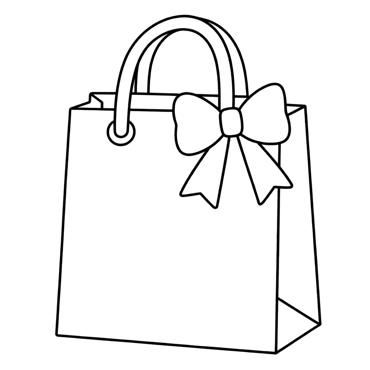 空白のギフトバッグのぬりえ用線画
