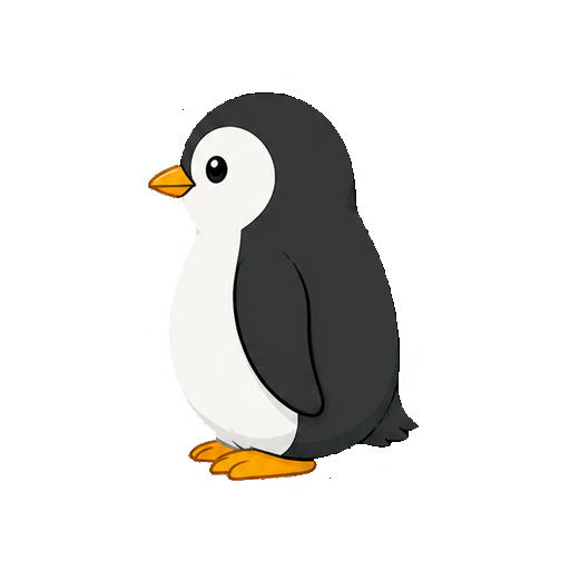 横向きで立つペンギンの全身イラスト