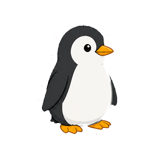 斜め向きで立つペンギンの全身イラスト