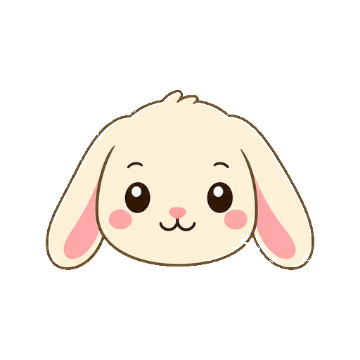 文字がないたれ耳のうさぎの顔アイコン