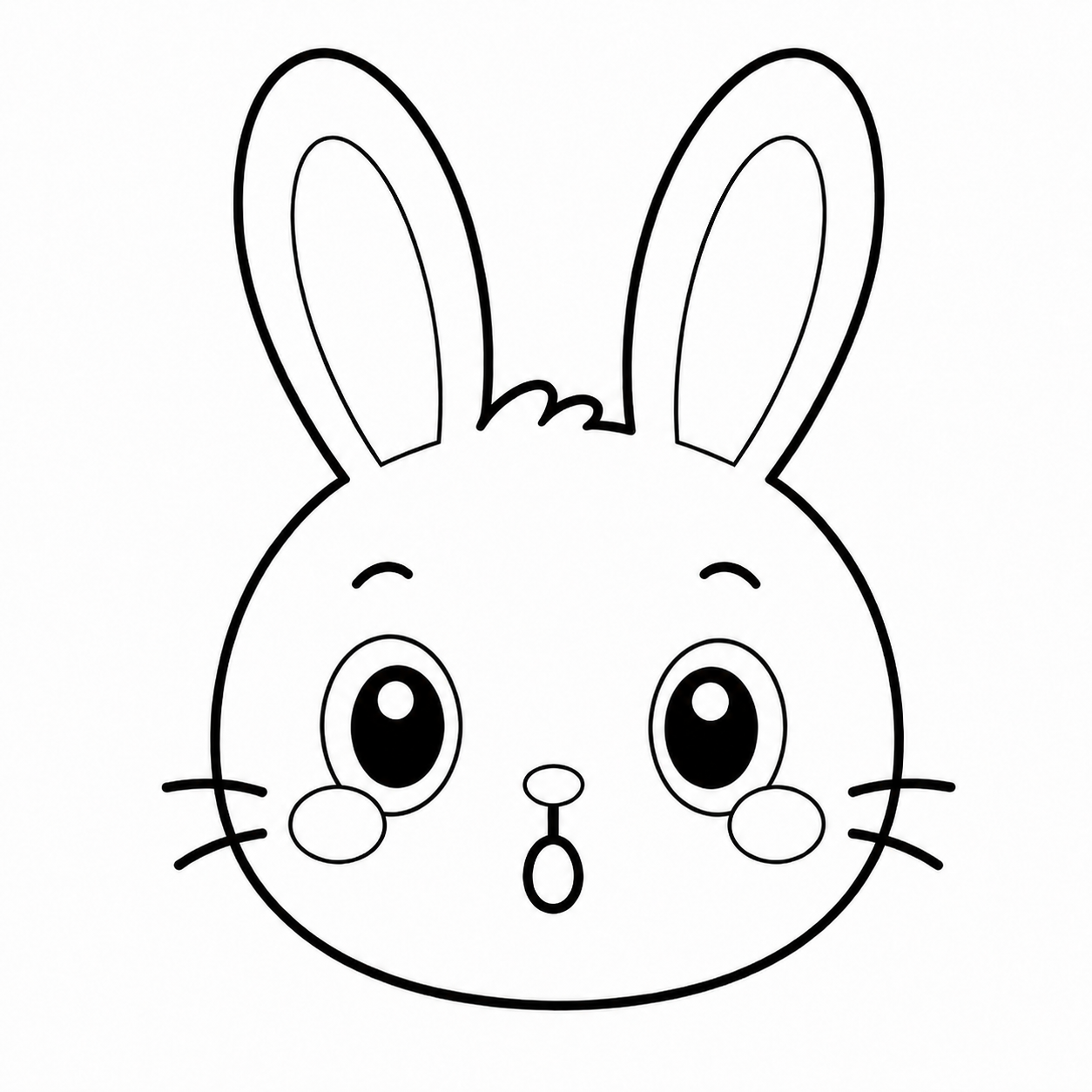 驚いたうさぎのぬり絵用線画