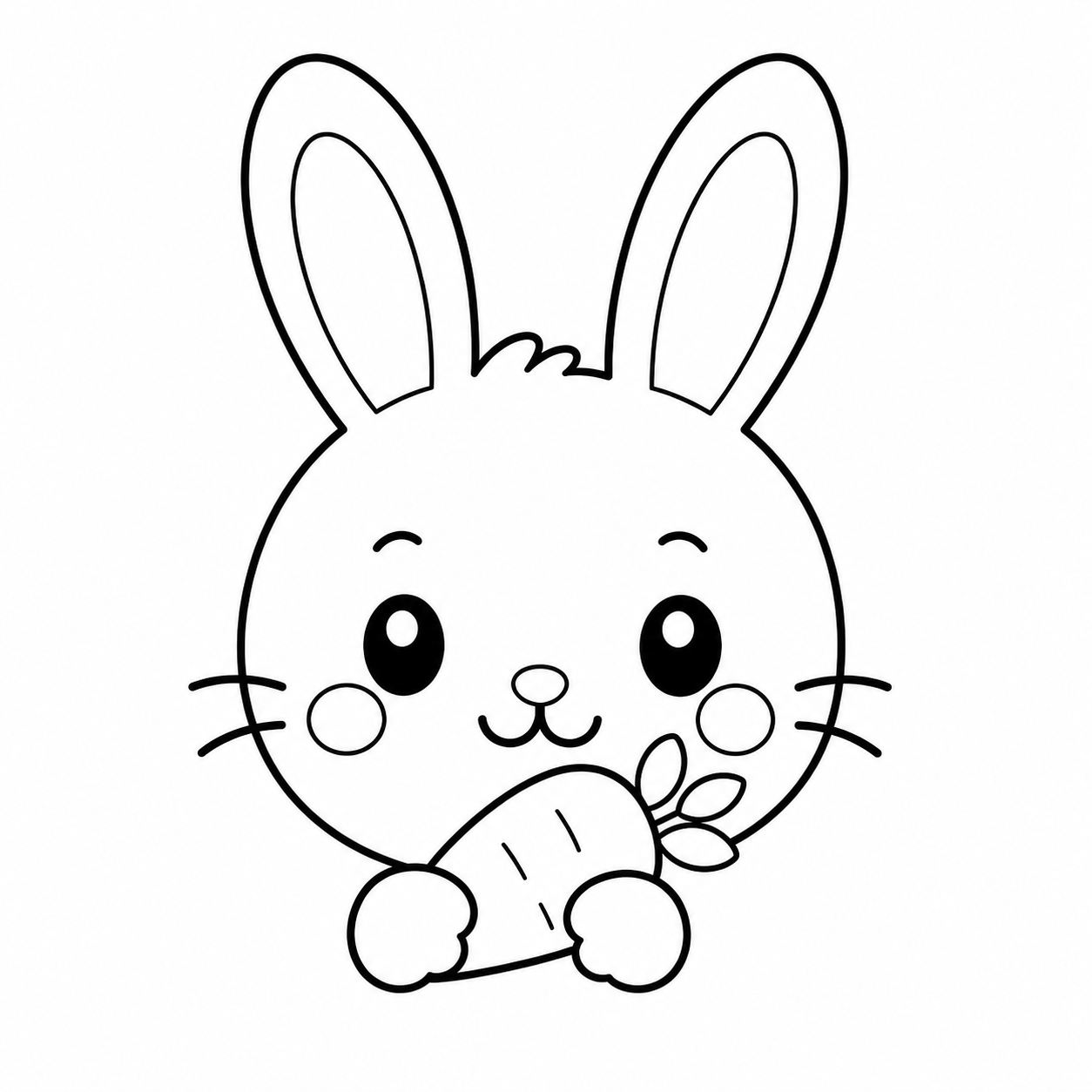 にんじんとうさぎのぬり絵用線画