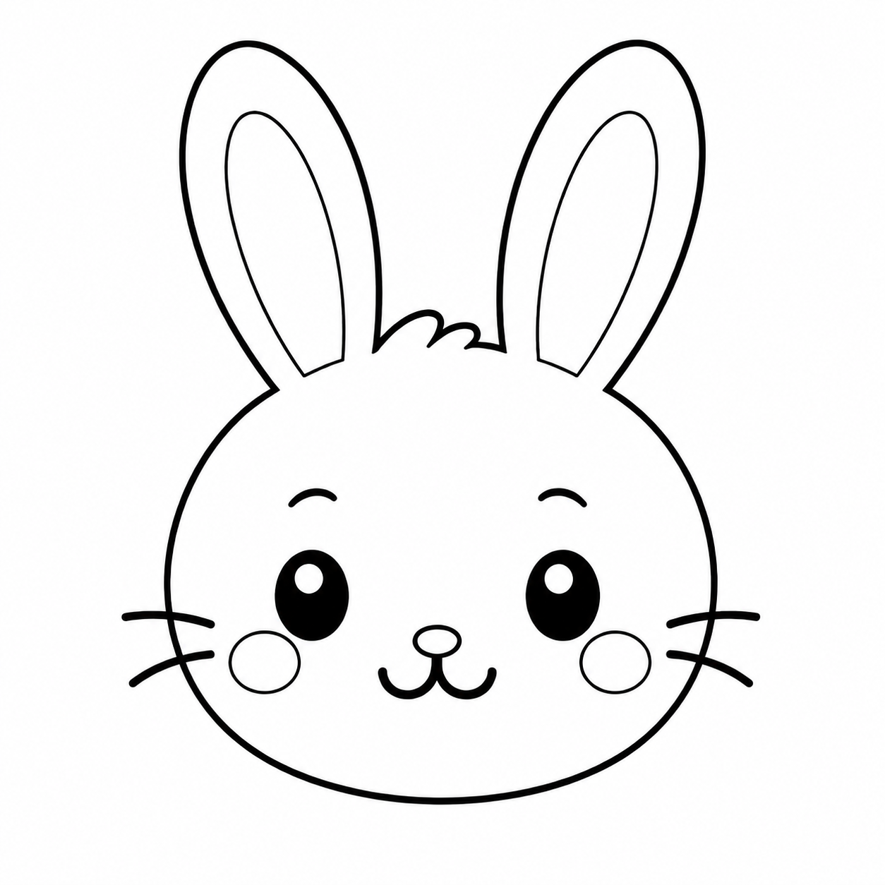 白いうさぎのぬり絵用線画