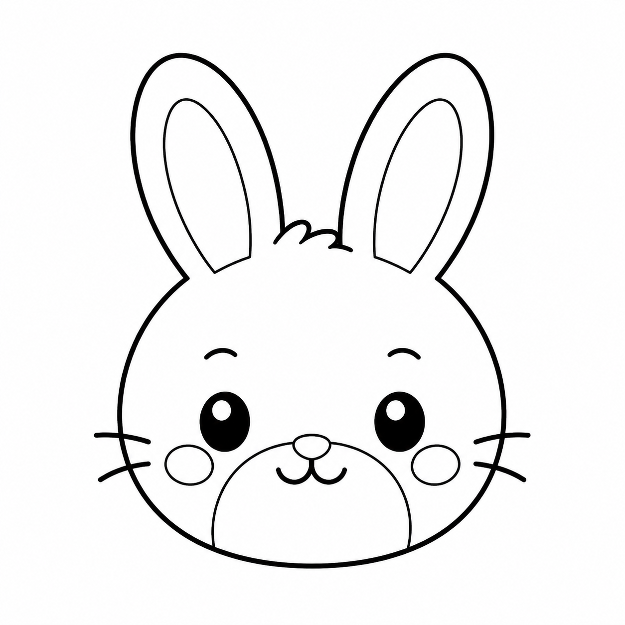 灰色のうさぎのぬり絵用線画