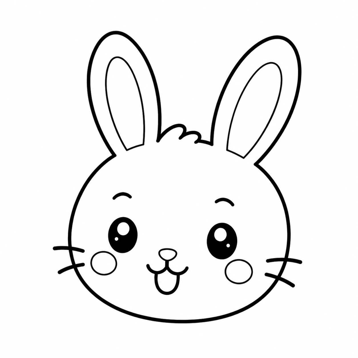 舌を出したうさぎのぬり絵用線画