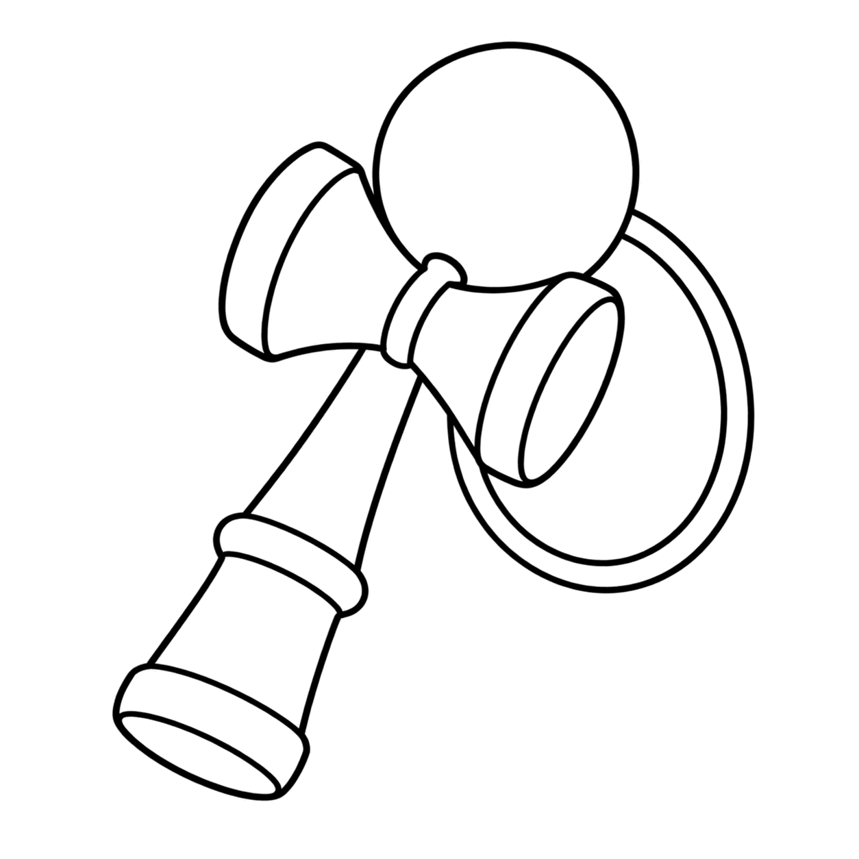 けん玉のぬり絵用線画