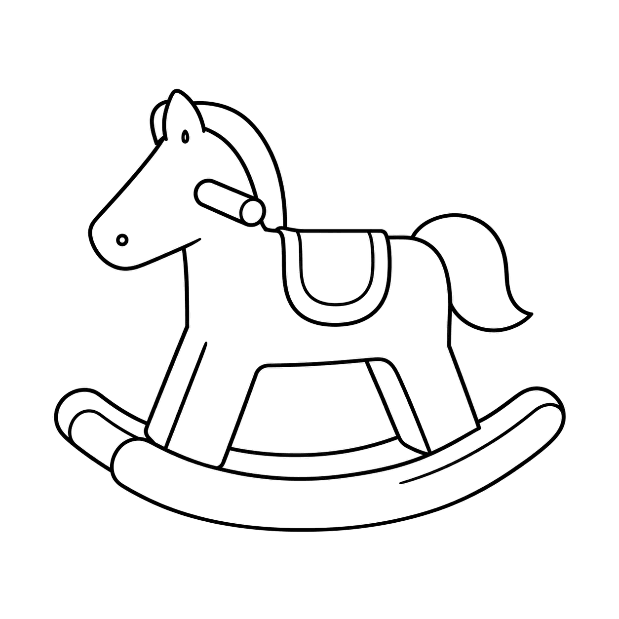 木馬のぬりえ用線画