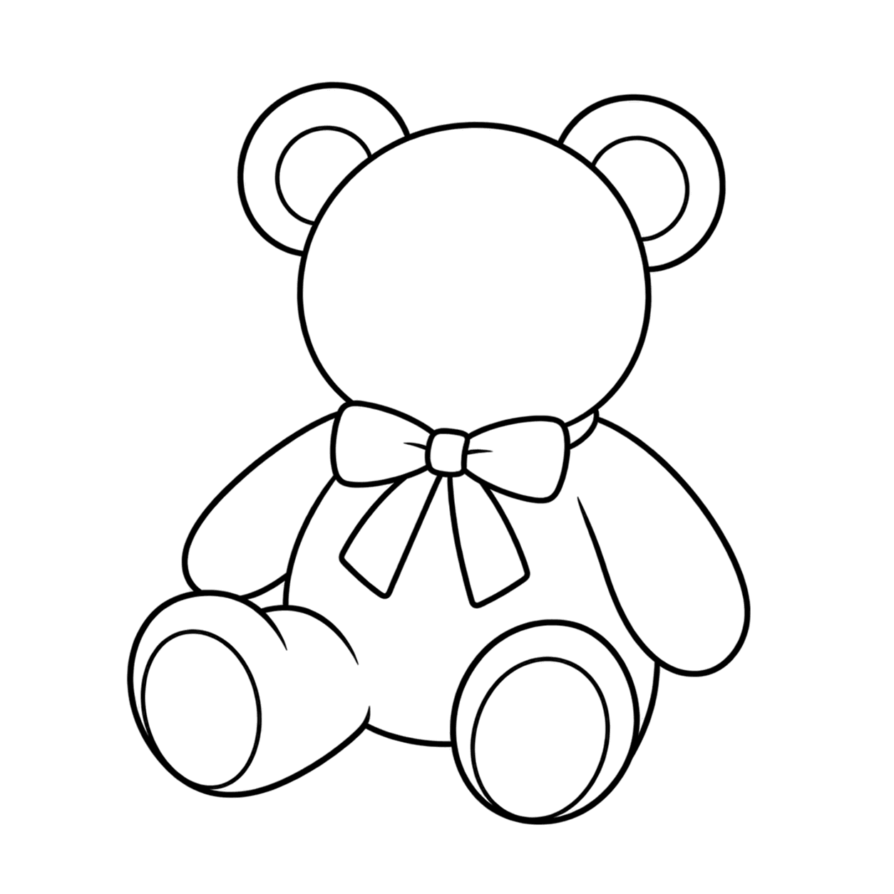 ぬいぐるみのぬり絵用線画