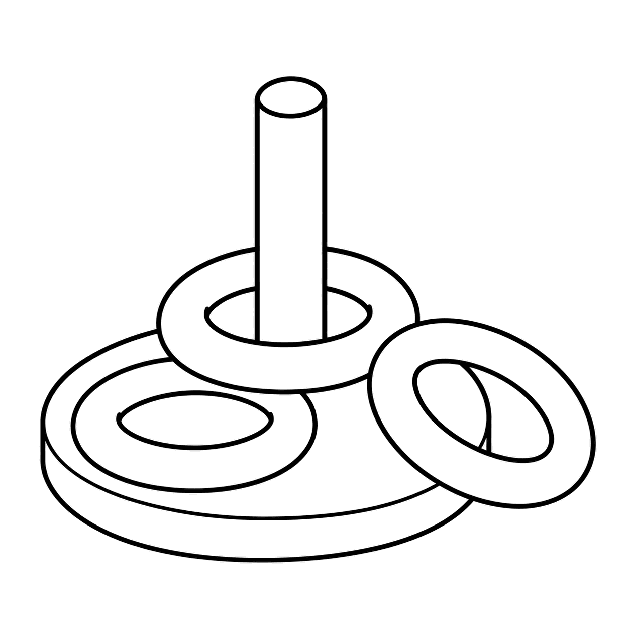 輪投げのぬり絵用線画