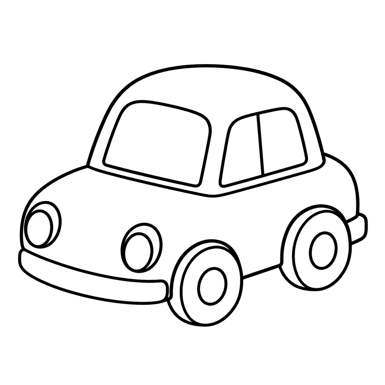 ミニカーのぬり絵用線画