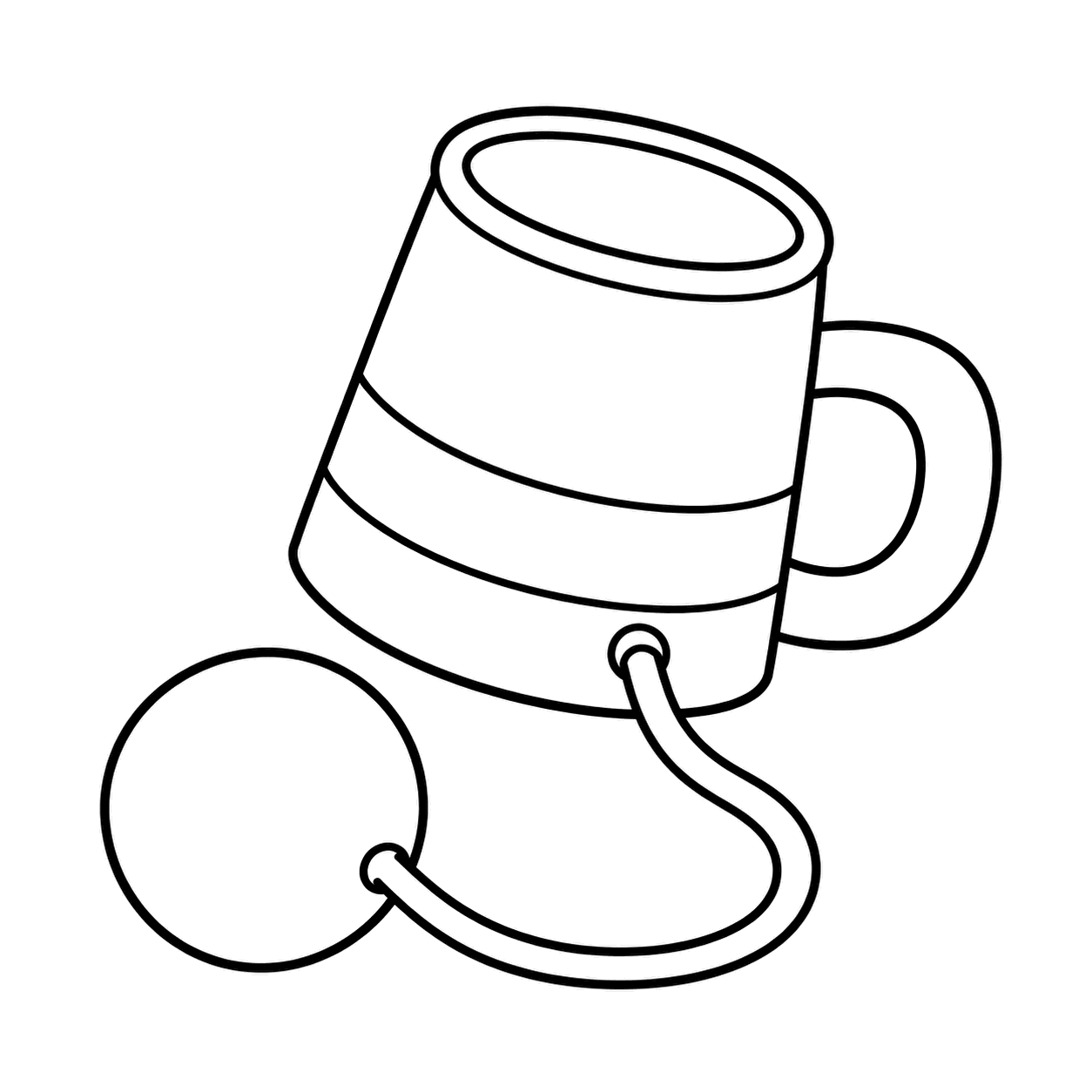 カップアンドボールのぬりえ用線画