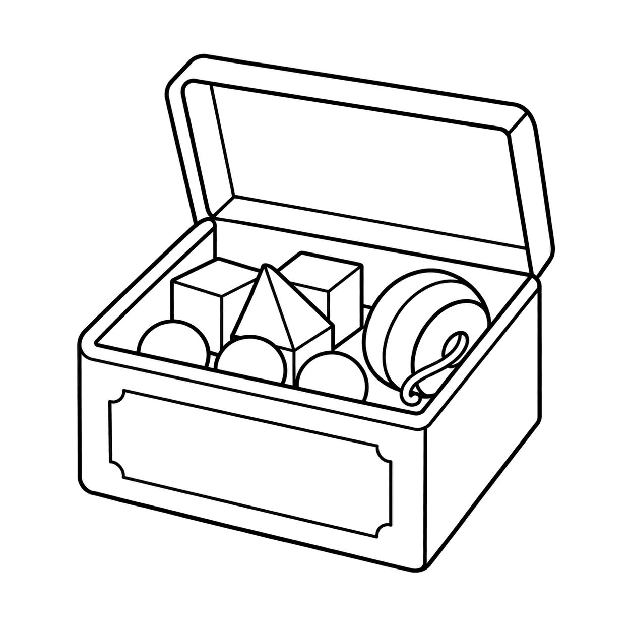 玩具箱のぬり絵用線画