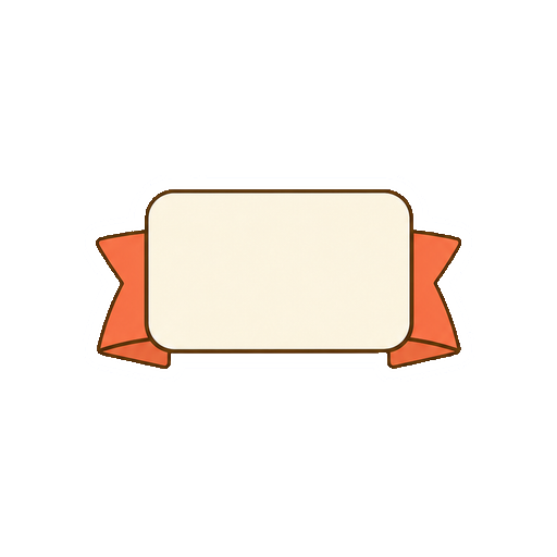 文字や数字がないリボン尾付き丸角ラベル素材