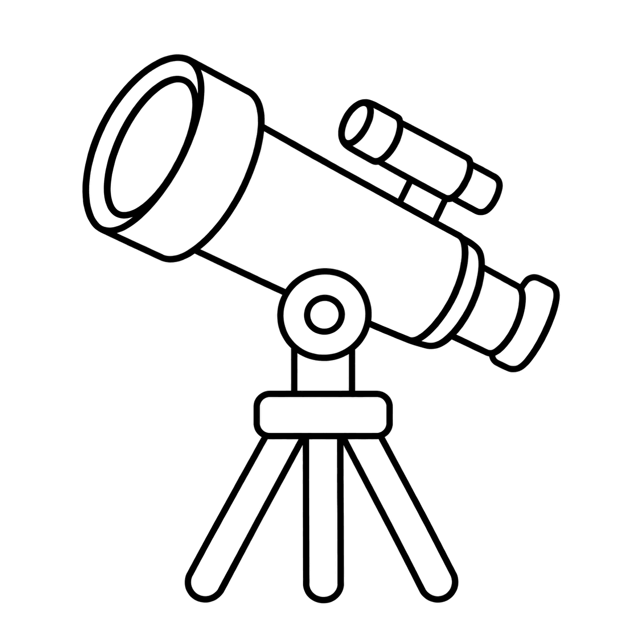 天体望遠鏡のぬり絵用線画