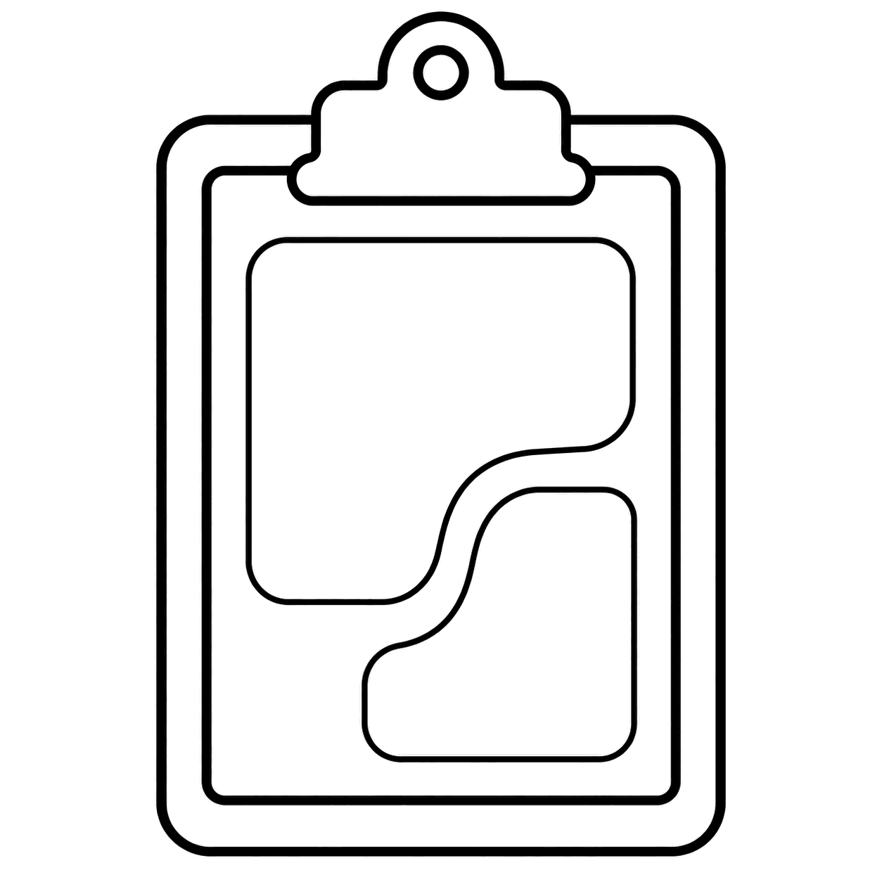 記録用クリップボードのぬり絵用線画