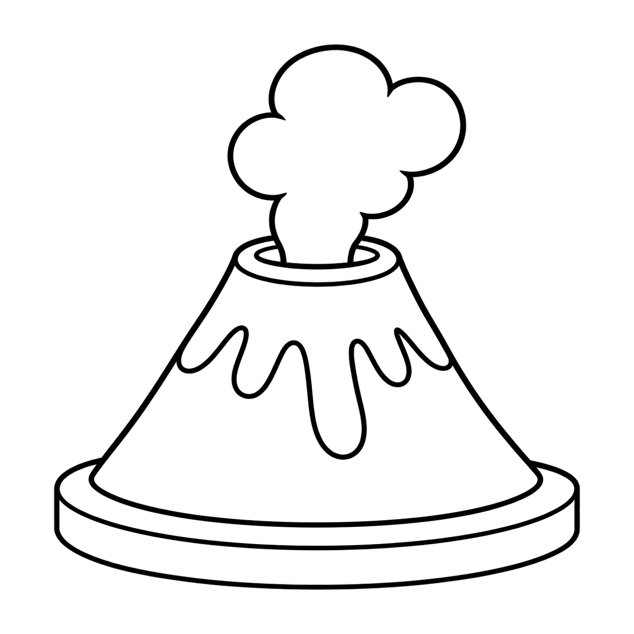 火山模型のぬり絵用線画
