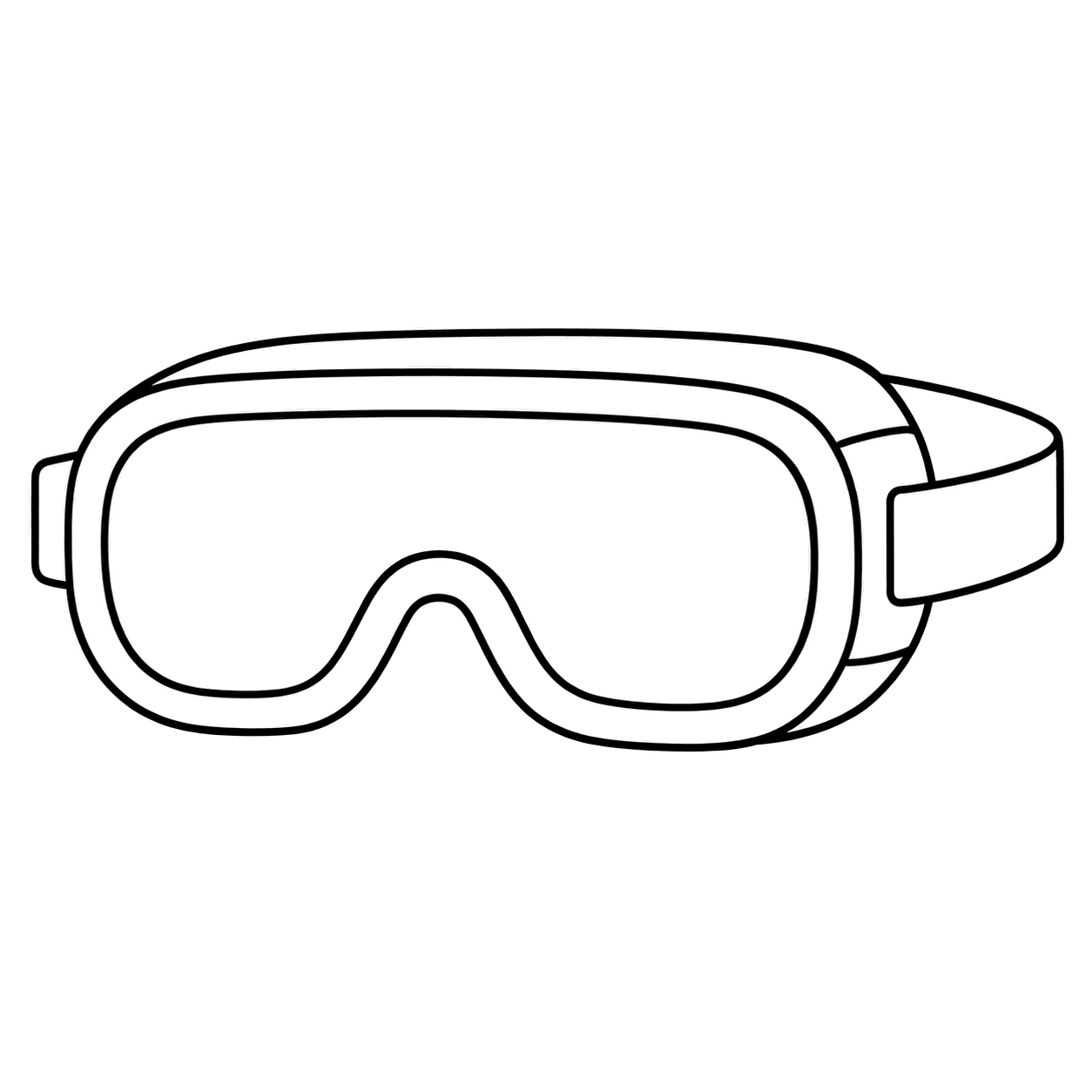 保護メガネのぬり絵用線画
