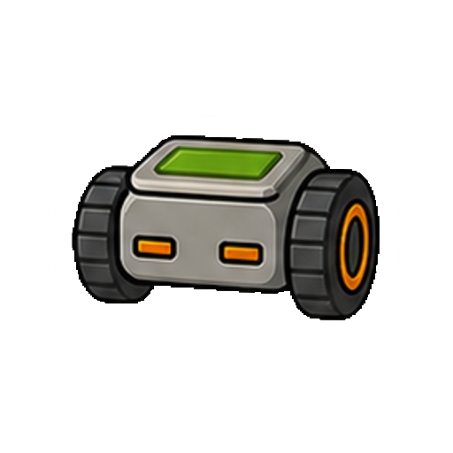 文字やロゴがない車輪ロボット台座のアイコン