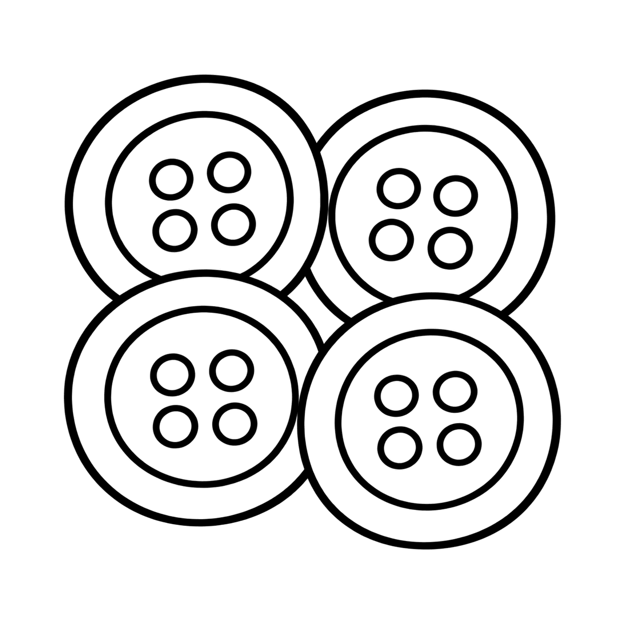 ボタンのぬり絵用線画