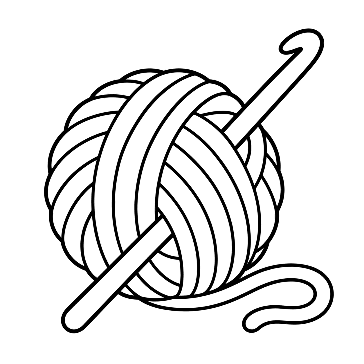 毛糸玉のぬりえ用線画