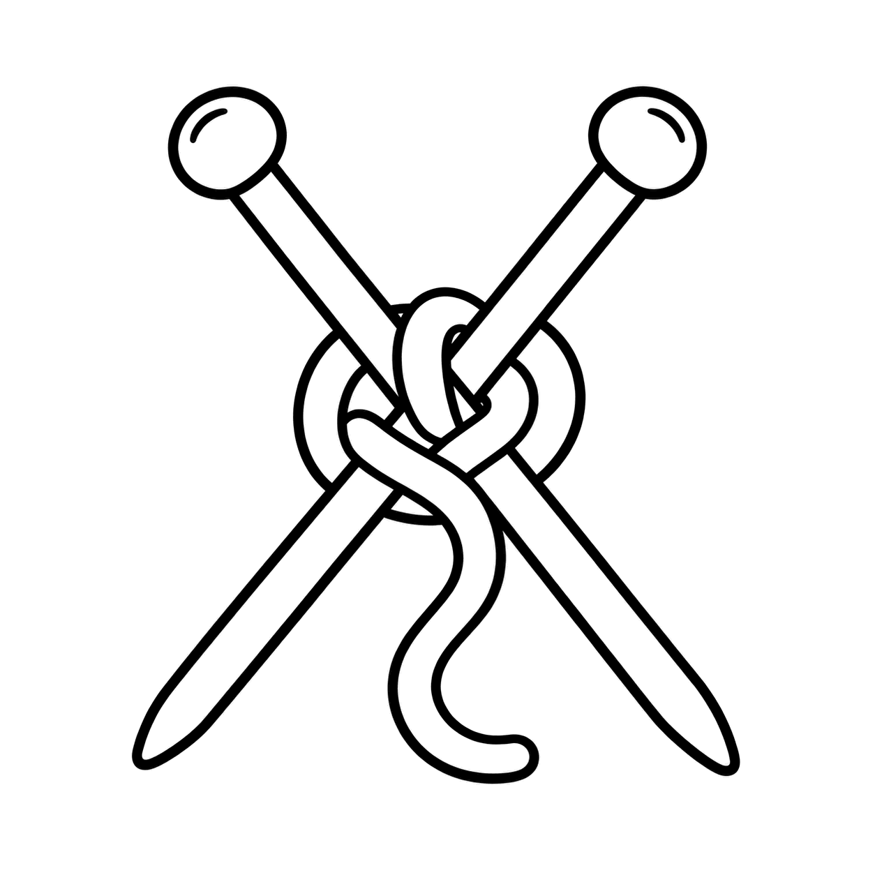 編み針のぬりえ用線画
