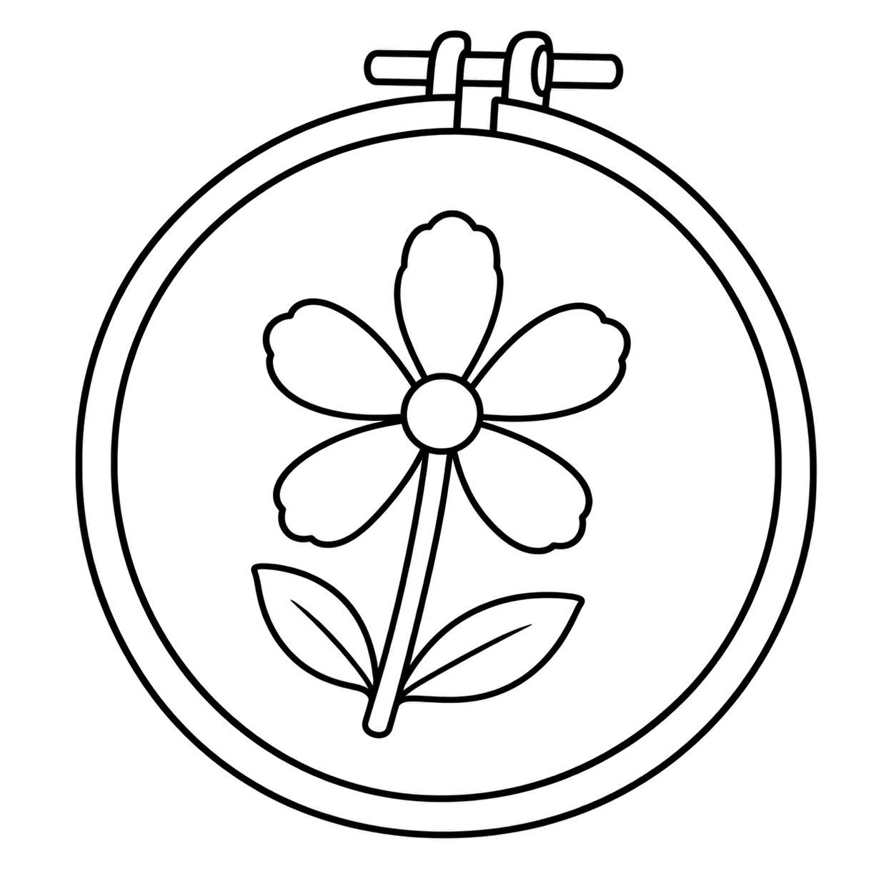刺しゅう枠のぬり絵用線画