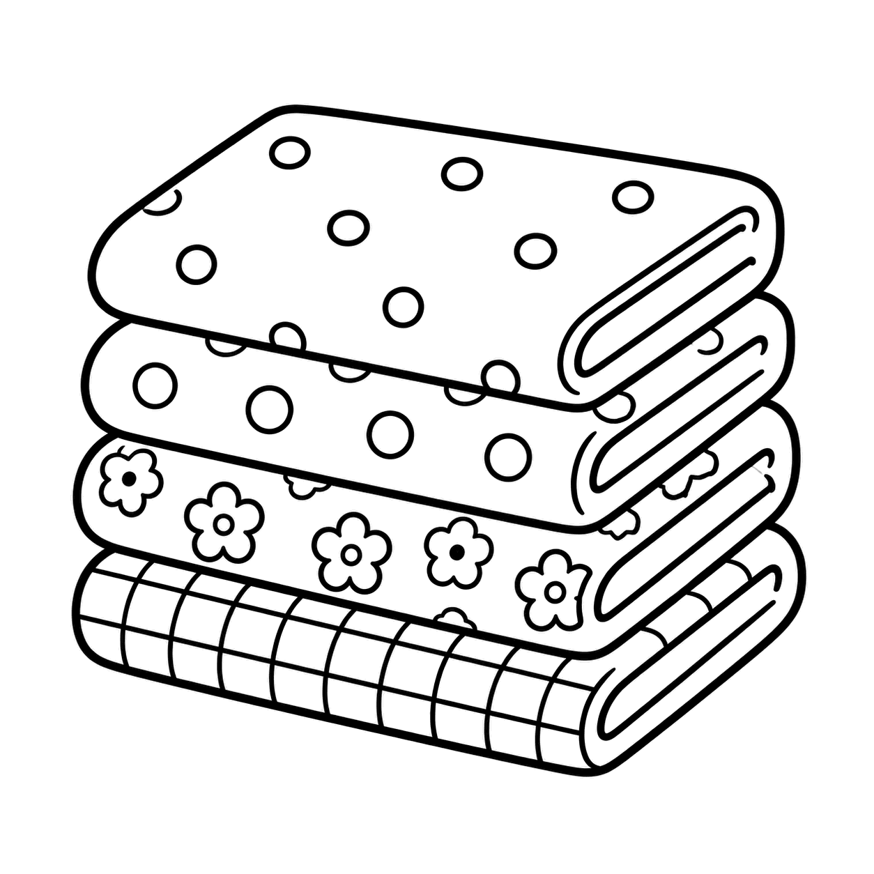 布はぎれのぬり絵用線画