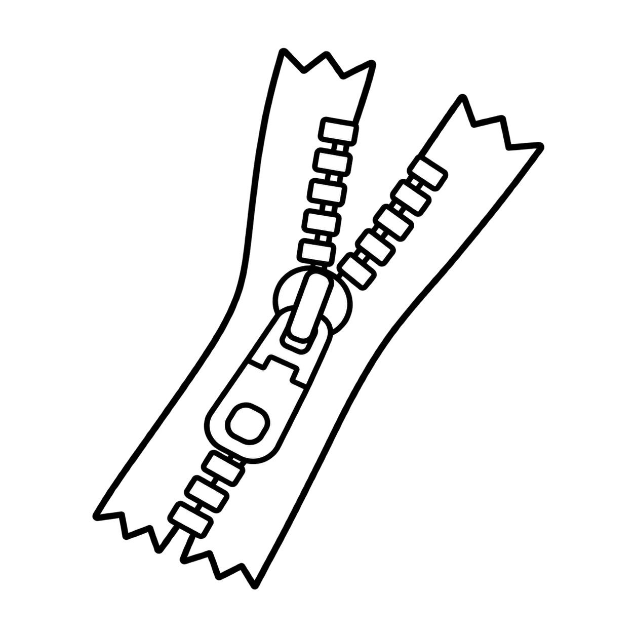 ファスナーのぬり絵用線画