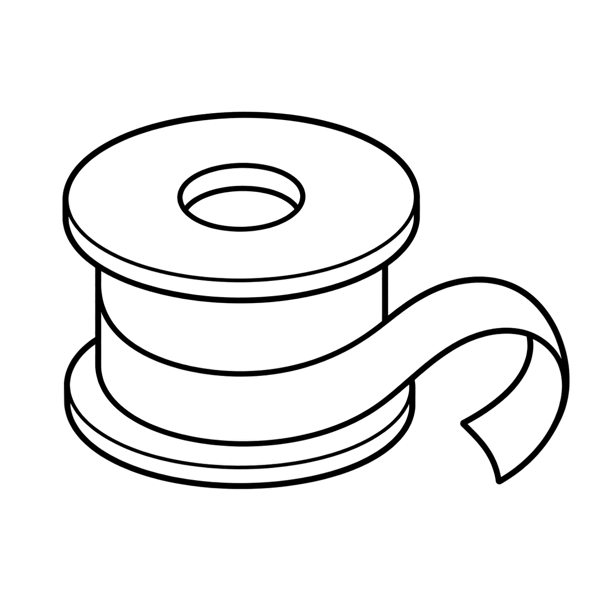 リボン巻きのぬりえ用線画