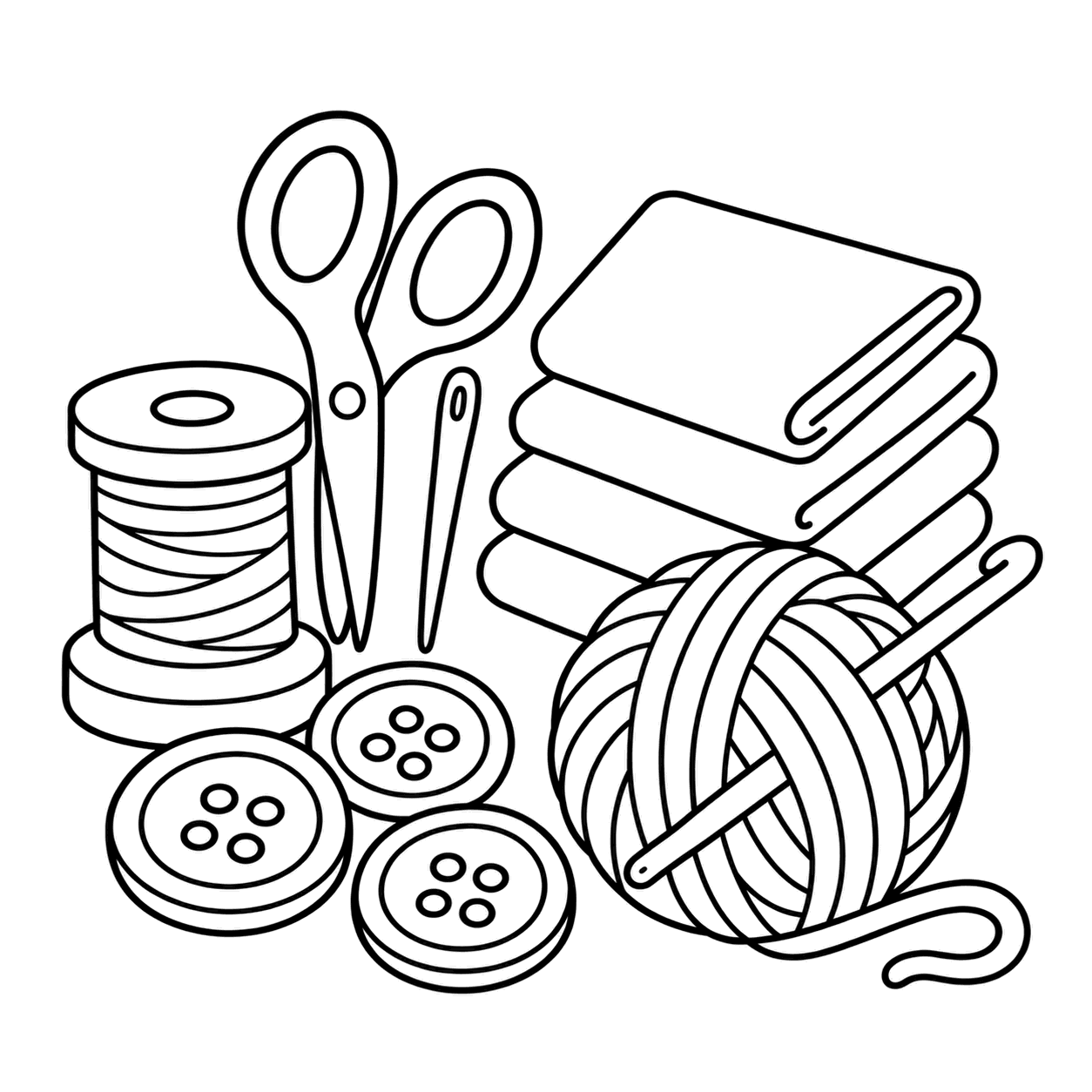 手芸セットのぬり絵用線画
