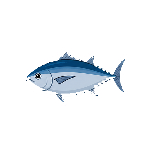 笑顔や文字がないまぐろ風の魚アイコン