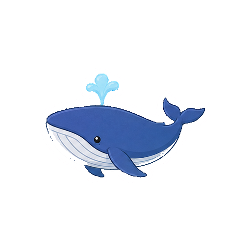 笑顔や文字がないクジラアイコン