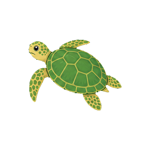 笑顔や文字がない海ガメアイコン