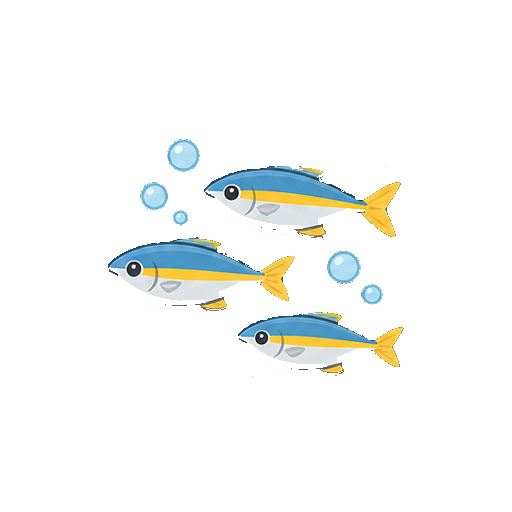 文字がない小魚の群れアイコン