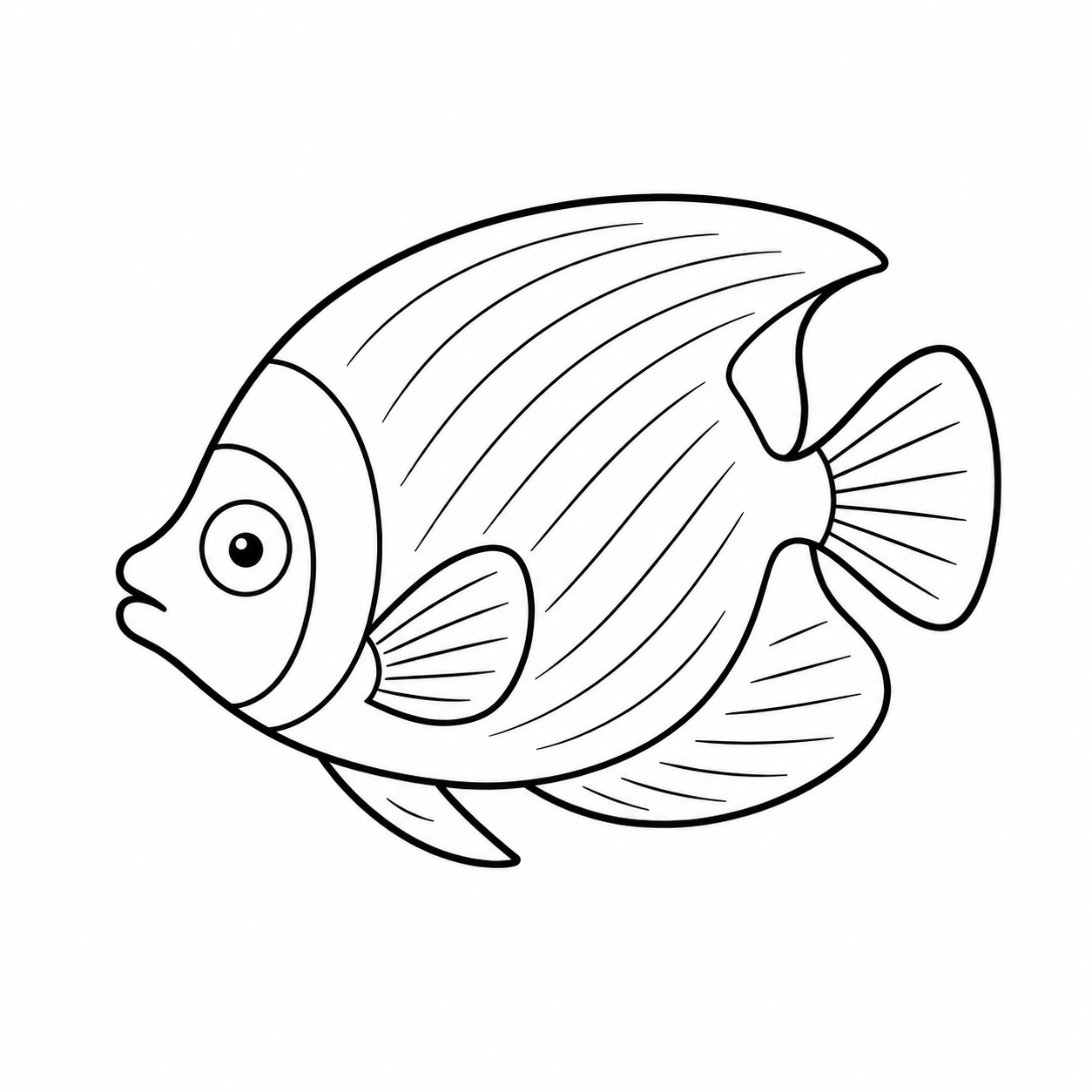 熱帯魚のぬりえ用線画
